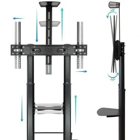 Tooq ZEUS Soporte de Suelo con Ruedas para TV 60-100 pulgadas Negro Tooq ZEUS Soporte de Suelo con Ruedas para TV 60-100 pulgadas Negro